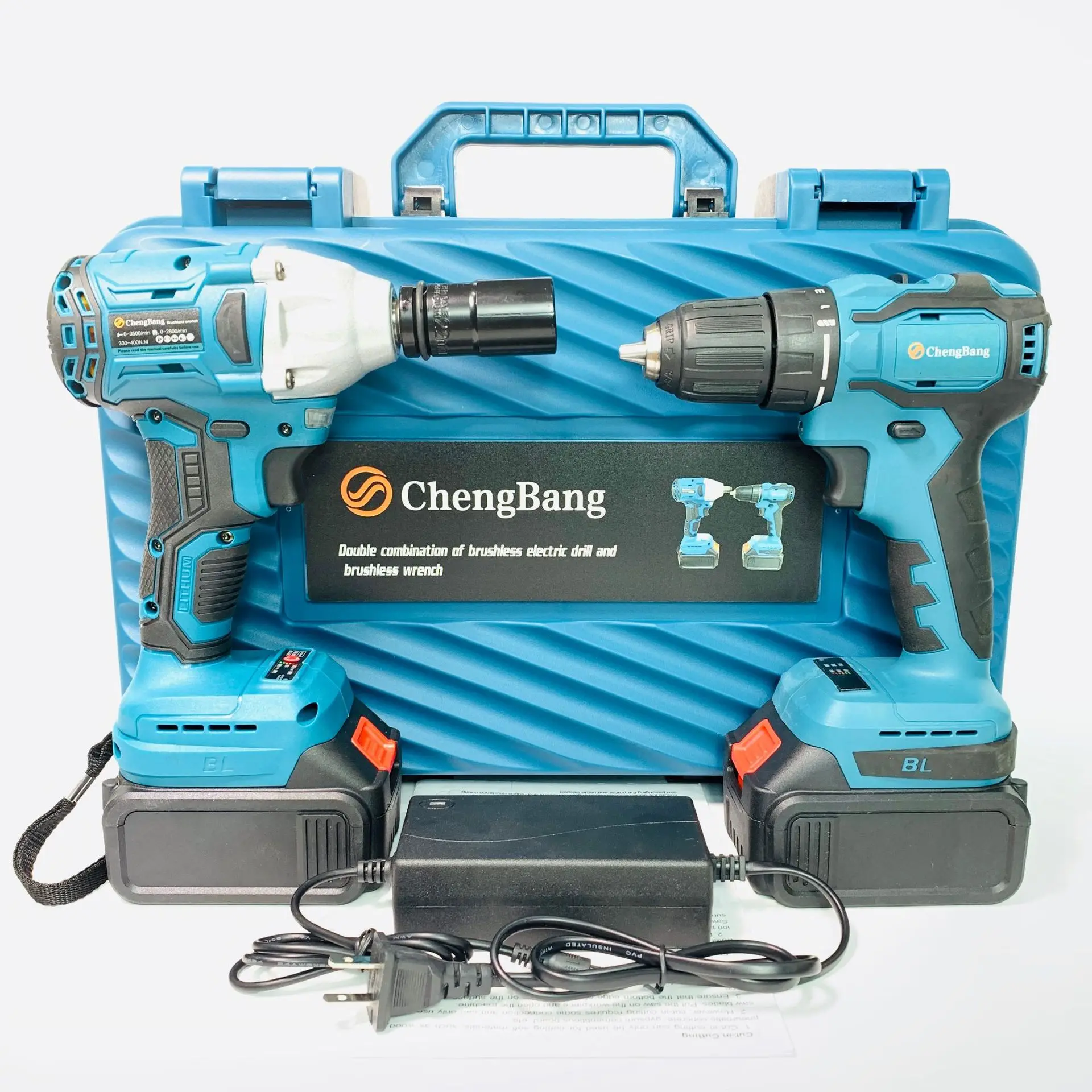 2pcs Power Tools Cordless Electric Tool Set with 20V Li-Ion Battery