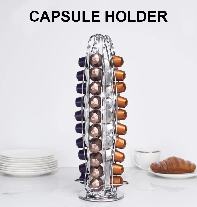 Single-Tier Folding Metal Coffee Rack Rotating Display Stand Supermarket Use Coat Store Counter OEM ODM Design Coffee Pod Holder