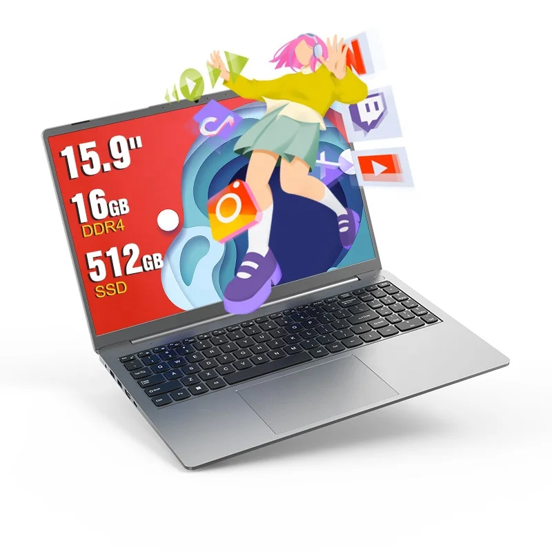 I7 Core Laptops Computer Win11 15.9inch 2K 16GB RAM 512GB ROM