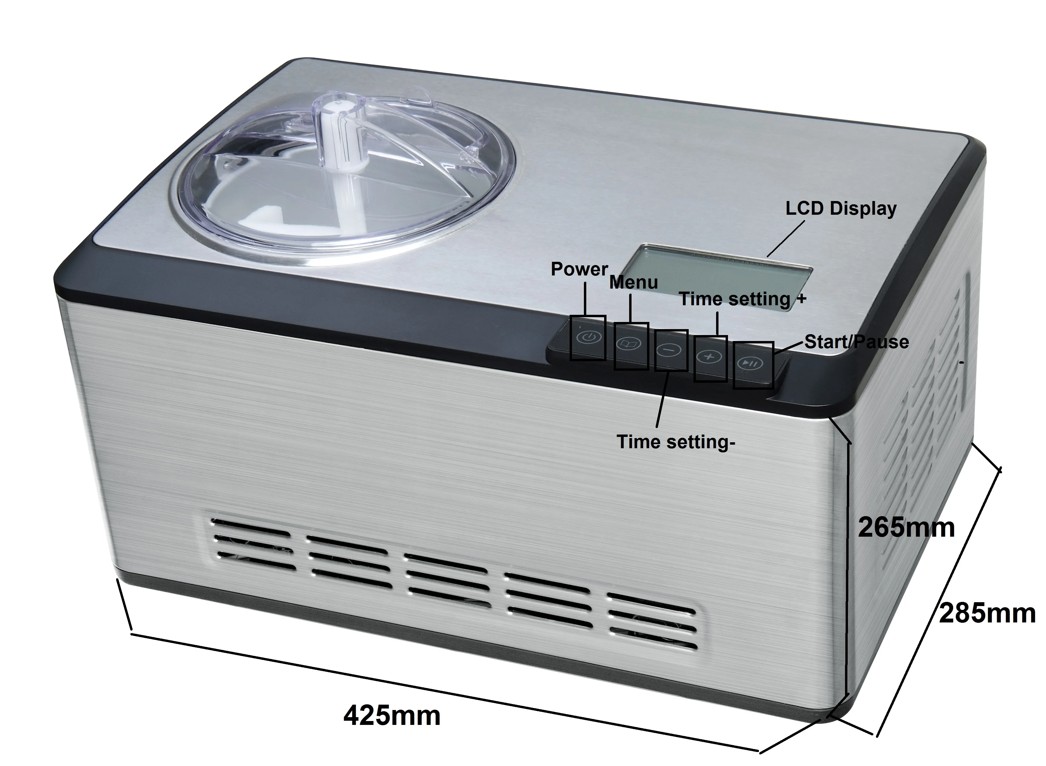 WEILI 2L Capacity Maker in Compressor Soft  Ice Cream Maker  Machine