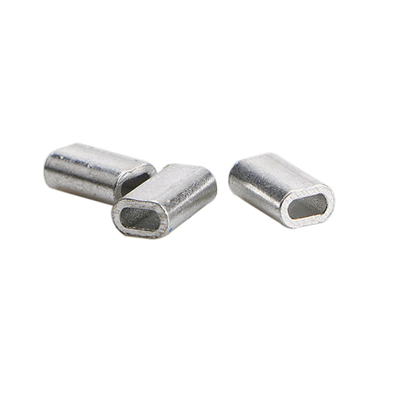 Hole Size:1mm Aluminum Cable Crimp Sleeve Cable Ferrule Stop for Snare Wire Rope Clip Swage Trap Barrel Fitting 
