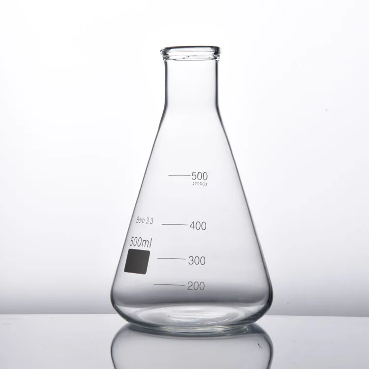 Laboratory Equipment Glass Beaker Conical Erlenmeyer Flask For Teaching