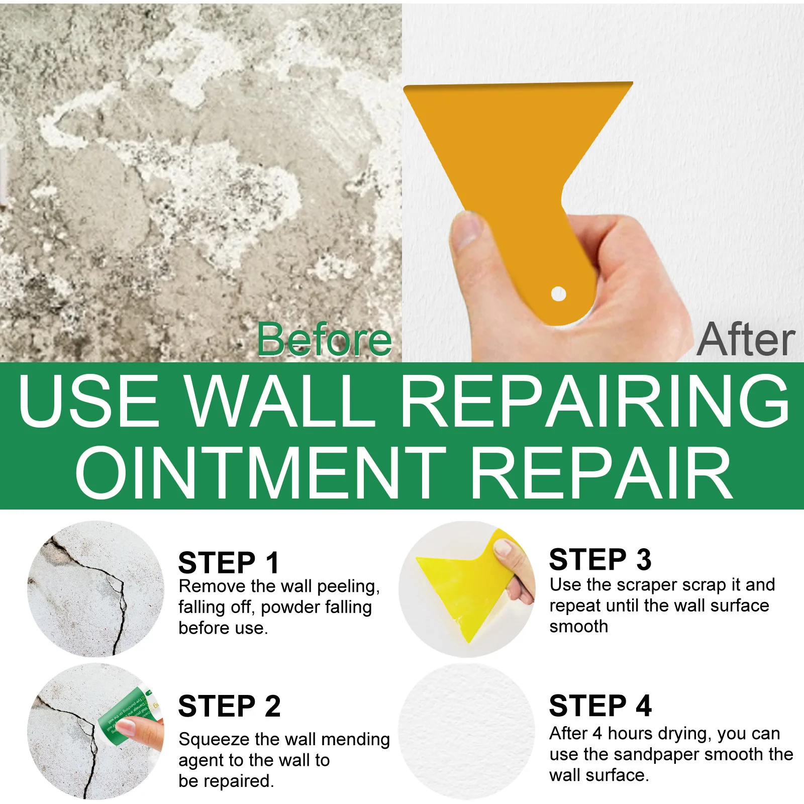 Easy Use Holes Crack In Your Wall Surface Wall Mending Agent Kit Wall