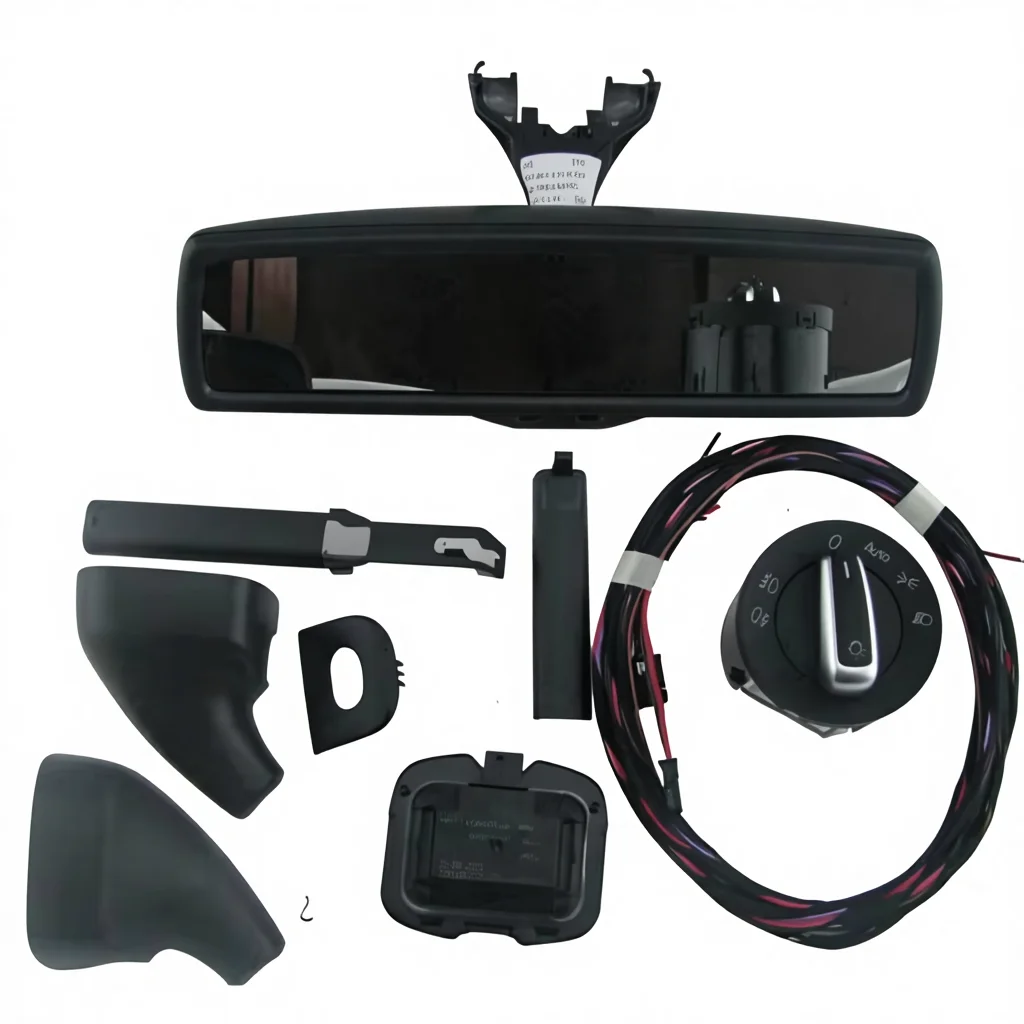 OEM Auto Headlight Switch Rain Wiper Sensor Kits Includes Anti-glare Rearview Mirror for Tiguan Golf MK5/6 SKODA Superb