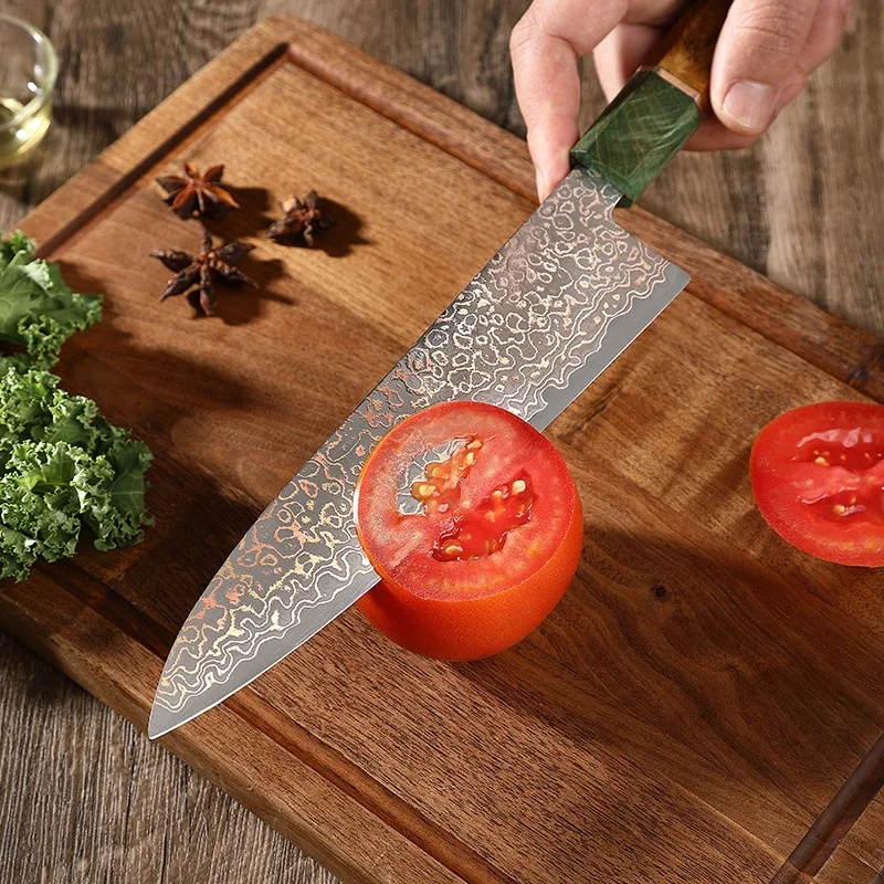 Coltello da cucina professionale giapponese damasco lama 13 cm acciaio al car