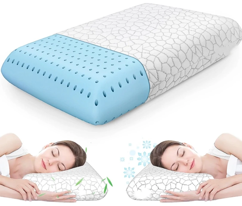 Breathable Bread Shaped Removable Bamboo Cooling Cover Slow Rebound Soft Neck Contour Memory Foam Pillow