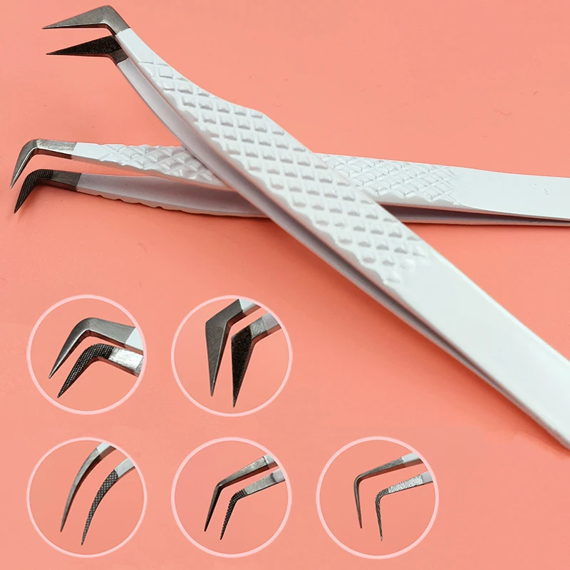 Private Label Fiber Tip Tweezers Custom Logo Fiber Tip Volume Lash