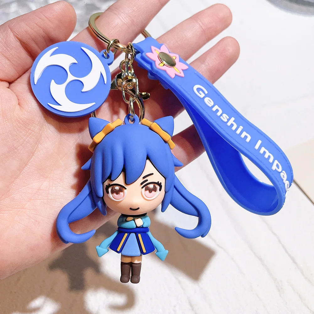12 Types Of Genshin Impact Game Cartoon Character Keychain Figure