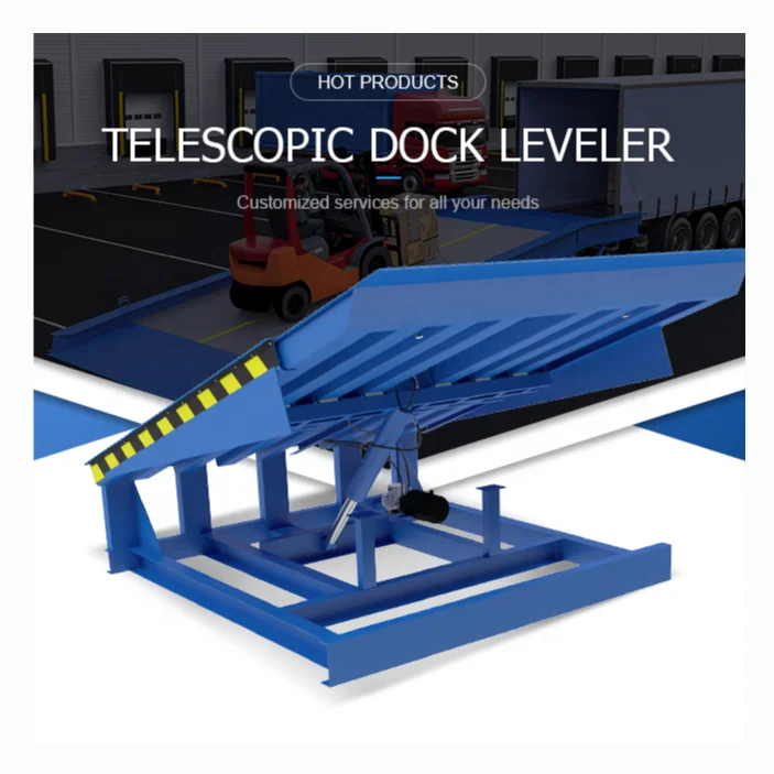 Hydraulic Telescopic Dock Leveler with Extendable Lip Heavy Duty Loading Platform Dock Ramp for Container and Warehouse