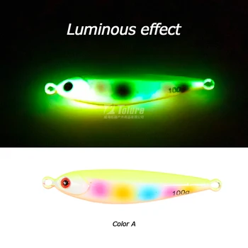 New 60g 80g 100g Metal Jig Lure Lead Alloy Slow Jig Lead Fishing Baits Luminous Fishing Lure Hard Speed Jig Lure – Metal Jig – view 5