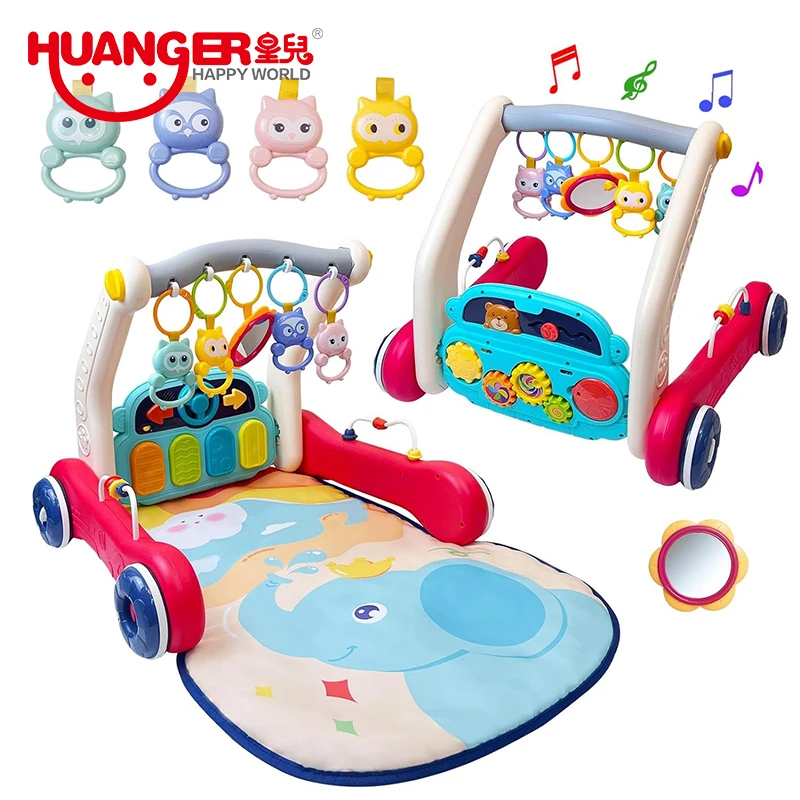 HUANGER Multi-functional in Baby Gym Play Mat Musical Piano Play Mat  Walker Baby Play Gym Piano Fitness Rack Mat