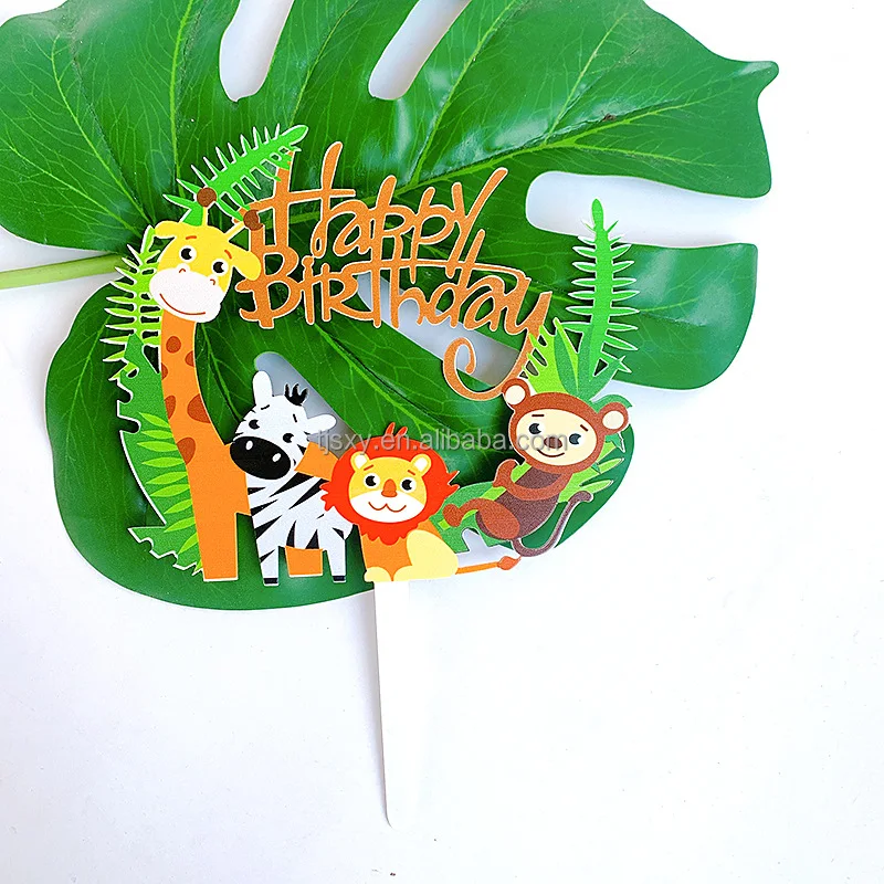 Wholesale Jungle Animal Happy Birthday Cake Toppers Safari Zoo Party Cake  Toppers Baby Shower Boy Jungle Animals Cake Topper - Buy Acrylic Cake Topper ,Jungle Animals Cake Topper,Cake Toppers Safari Product on 