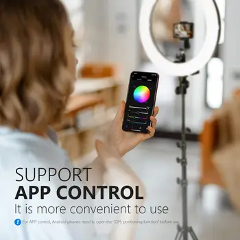 NEEWER 18 Inch RGB LED Ring Light APP Control with Stand and Phone Holder for Selfie Makeup TikTok Vlog detail image