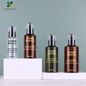 Hot Sale 200ml Cosmetic Packaging Green PET Plastic Body Lotion Bottle with Mist Spray Pump for Skin Care