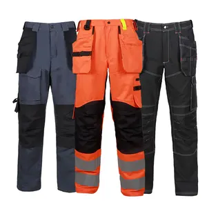 Wholesale Customized Safety Construction Stretch Pants Outdoor High-visibility Work Trousers