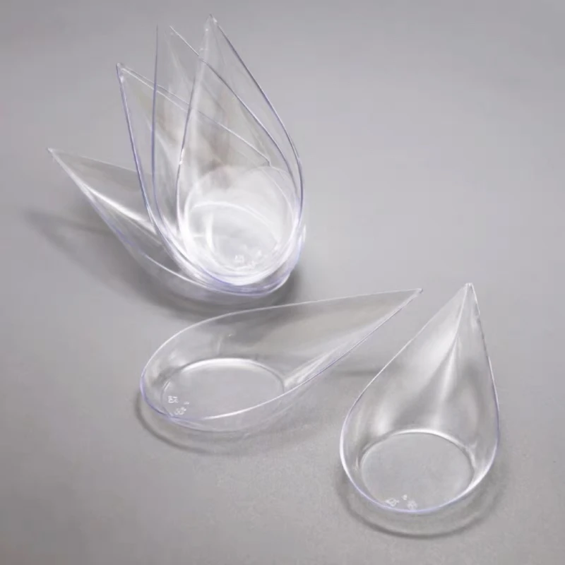 Plastic Teardrop Appetizer Tasting Spoons Mini Dessert Plates