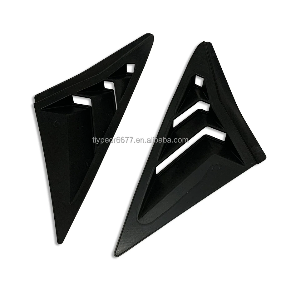 product tiypeor matte black rear window louvers shutter cover trim for honda civic hatchback 10th 2017 2021  racing style decoration-10