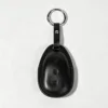 Étui en cuir noir Style h-p2, étui à clés court en cuir avec boucle