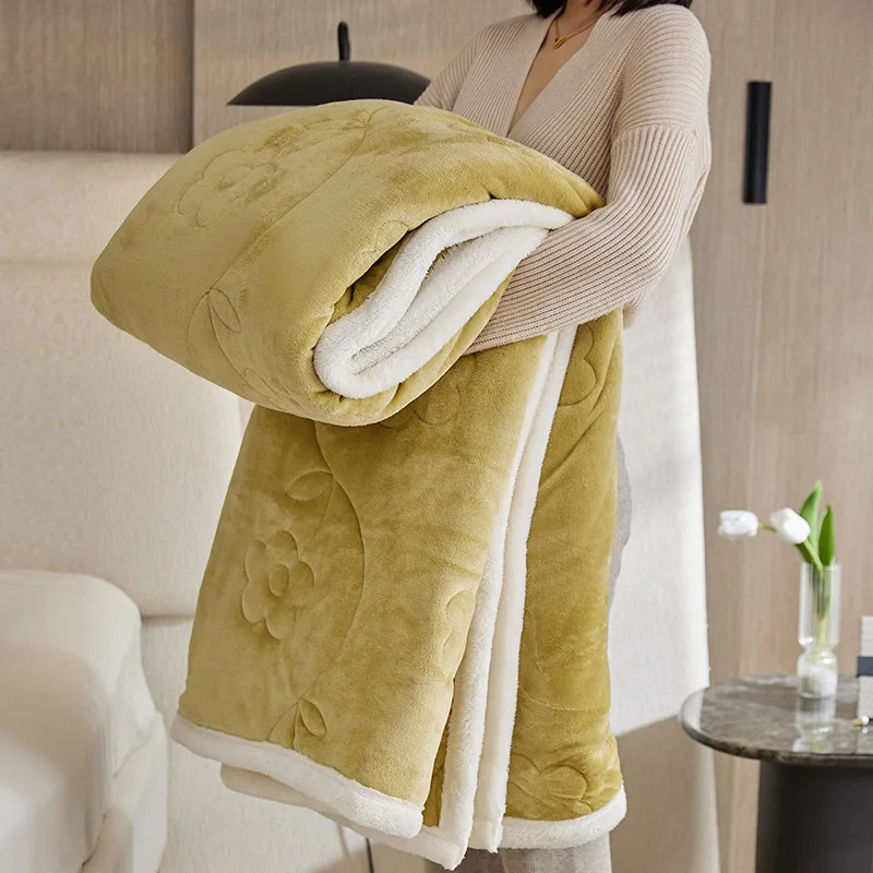 Customized Bed Blankets Thickened Warm Blanket Quilt Double Layer