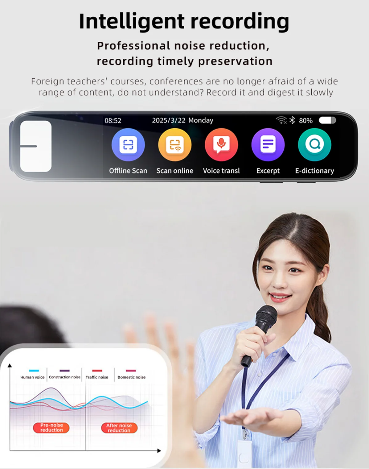 Scanenepen S08B Offline AI Smart Pen ABS Material Kinder Buine Professionell Sofortreaktion Verbraucher_voghion.com