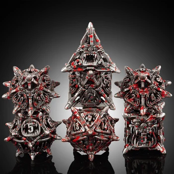 Factory Customized Wholesale New Mimic Dnd Dice Polyhedral Metal Dice Set D&D D4 D6 D8 D10 D12 D& RPG Dice Sets for Table Game