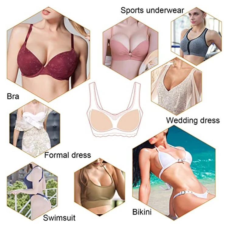 Dgchic Reusable Bra Inserts - Double Side Self-Adhesive Pads