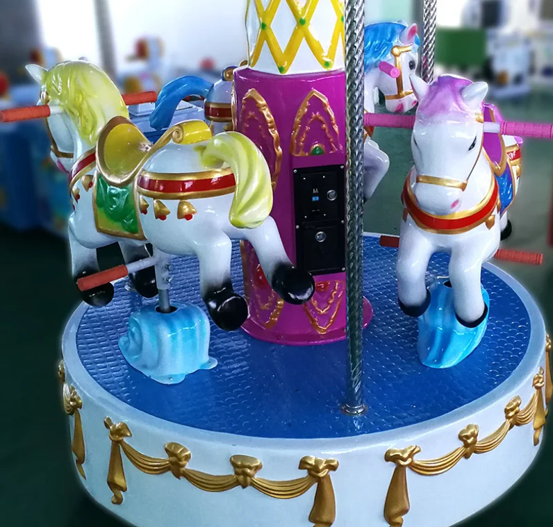 Wholesale Price High Quality 3 Players Kid Mini Angel Fiberglass Indoor Carousel Ride for Amusement Park & Shopping Mall