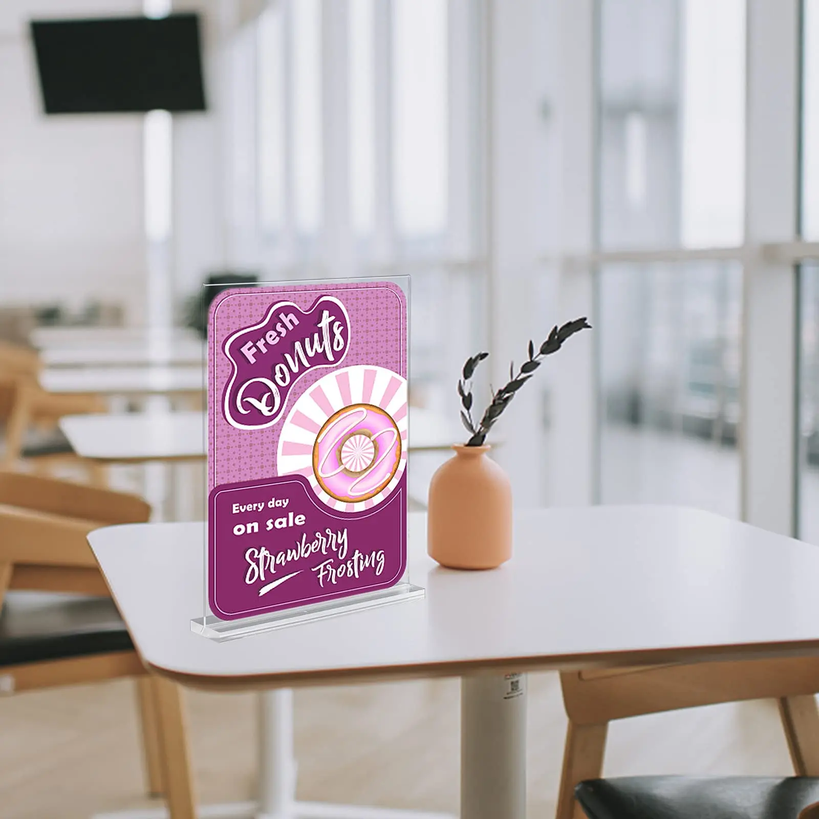 Wholesale Custom Clear Advertising Billboard Table Sign Menu Price Tag Name Label Counter Table Acrylic Display Stand Holder