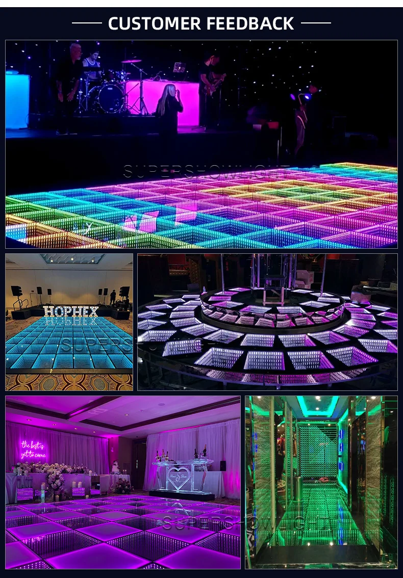 Supershow 3d Infinity Mirror Led Dance Floor Tiles Glass Panel Dmx