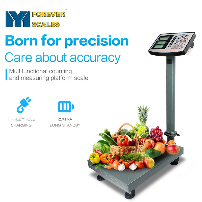 FOREVER SCALES High Precision Weight Machine Stainless Steel Keypad TCS Electronic Platform Weighing Scale