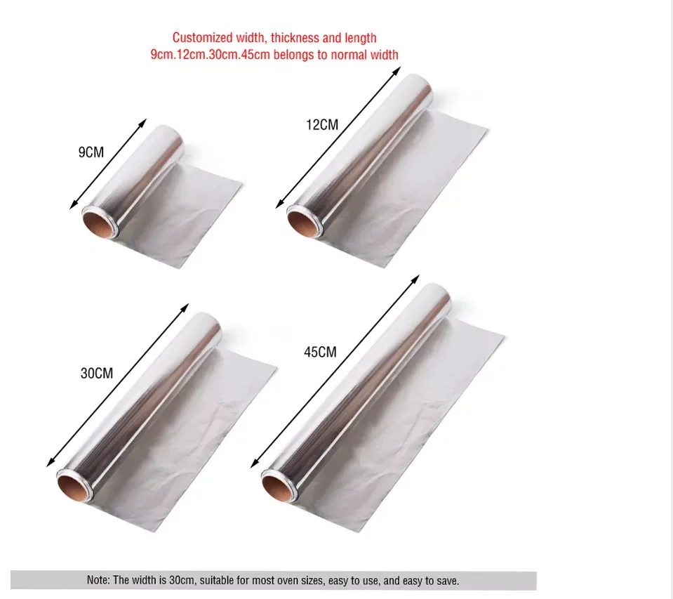 Waterproof Household Aluminum Foil Roll Wide 30cm FDA Certificate