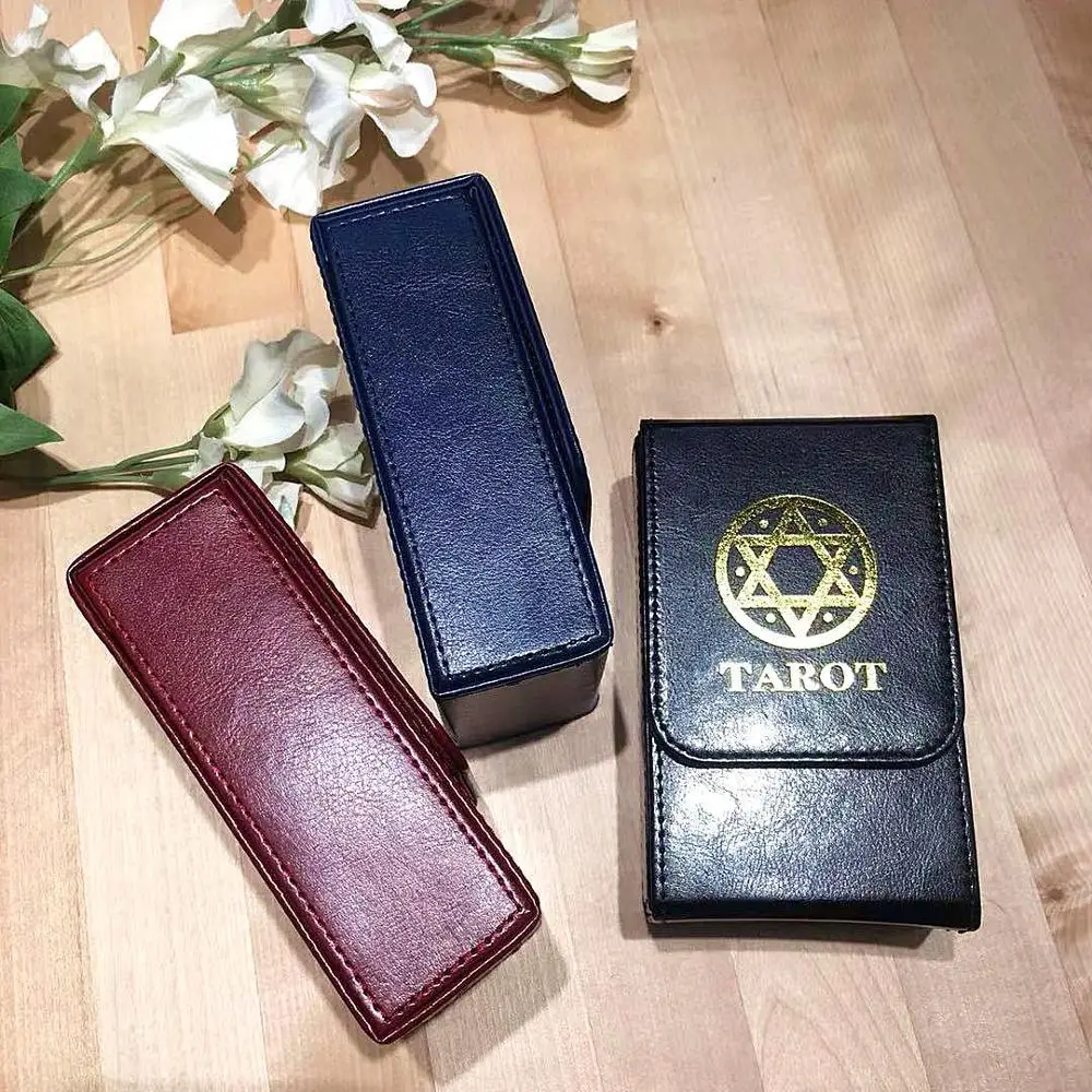 2 Packs Porte-Cartes de Tarot Boîte à Carte de Tarot en Cuir à