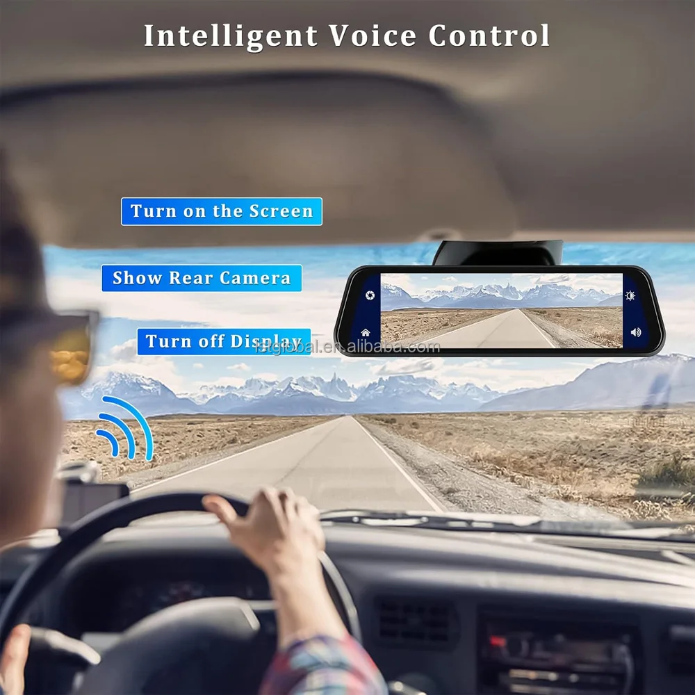10 Inch Touch Screen Multimedia Stereo Car Dvr Dual Lens Dash Camera 4K ...