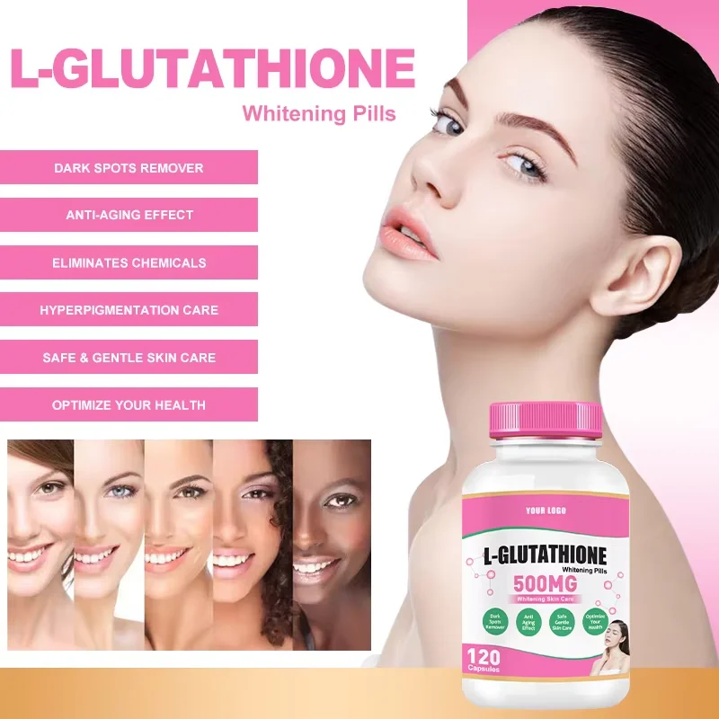 glutathione comprimés pour eclaircir la peau Soin Éclaircissant pour la Peau, Capsules de L-Glutathion et Collagène 500  mg, Acide Hyaluronique Réduit et Vitamine C| Alibaba.com