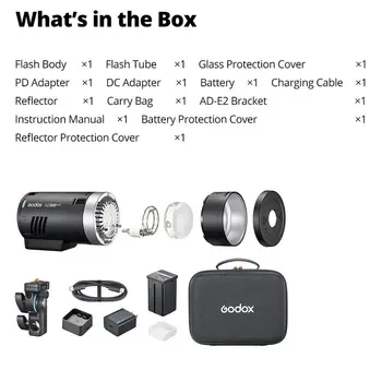 GODOX AD300Pro II TTL HSS Outdoor Flash Light Strobe Professional 300W Power Flashes Bi-Color Modeling Light Portable Wireless detail image