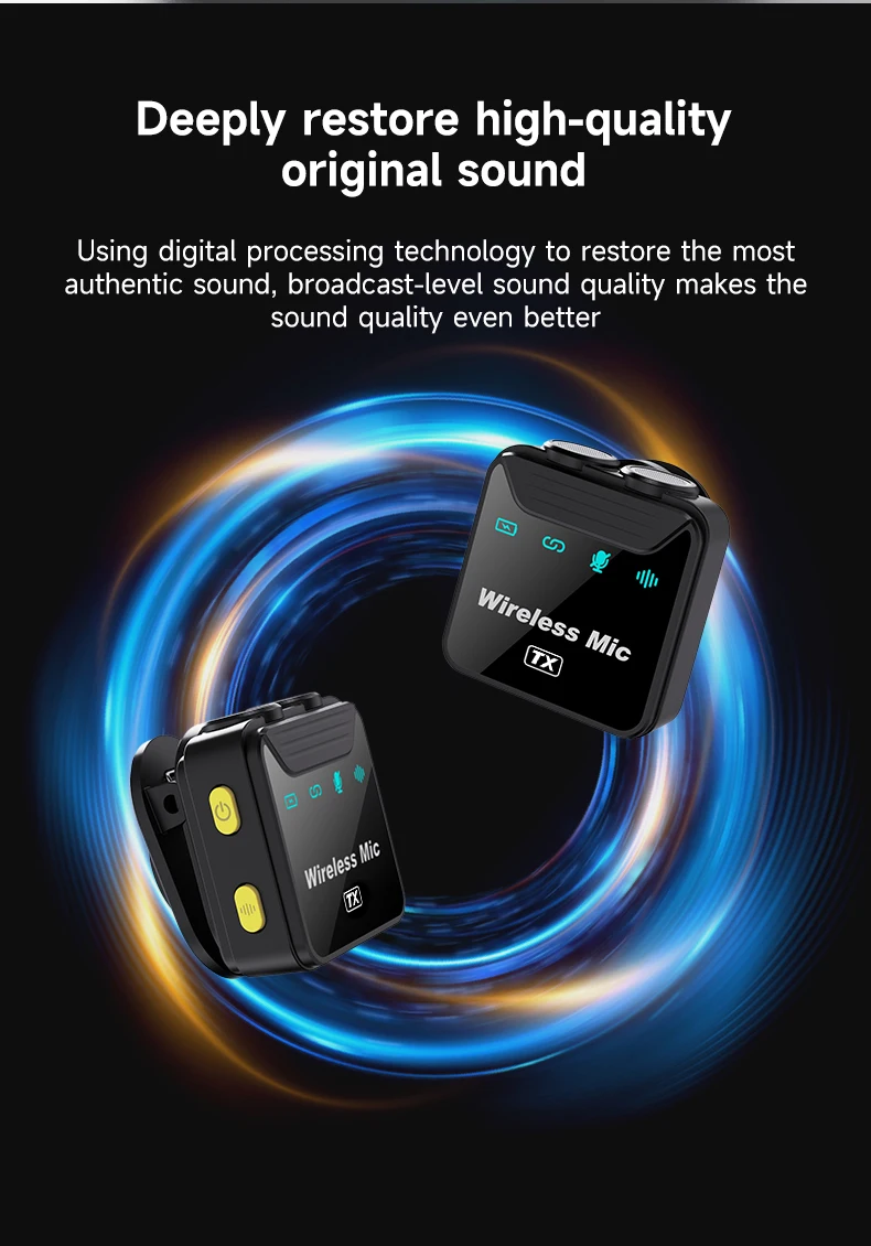 Original SX23 Lavalier Wireless Microphone Interview Collar Clip Dual Lapel Microphone Video Camera Live Streaming Microphone