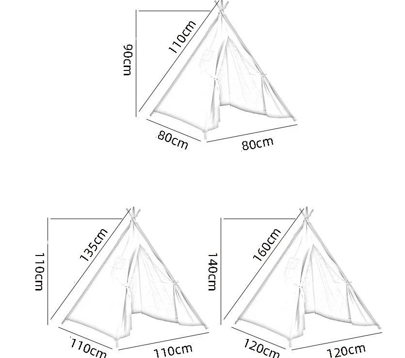 high quality cotton canvas kids tent play teepee tent house manufacture