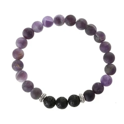 1 Pz Bracciale Elastico Regolabile Con Perline In Boho, Pietra 8 10mm G 601099514423027