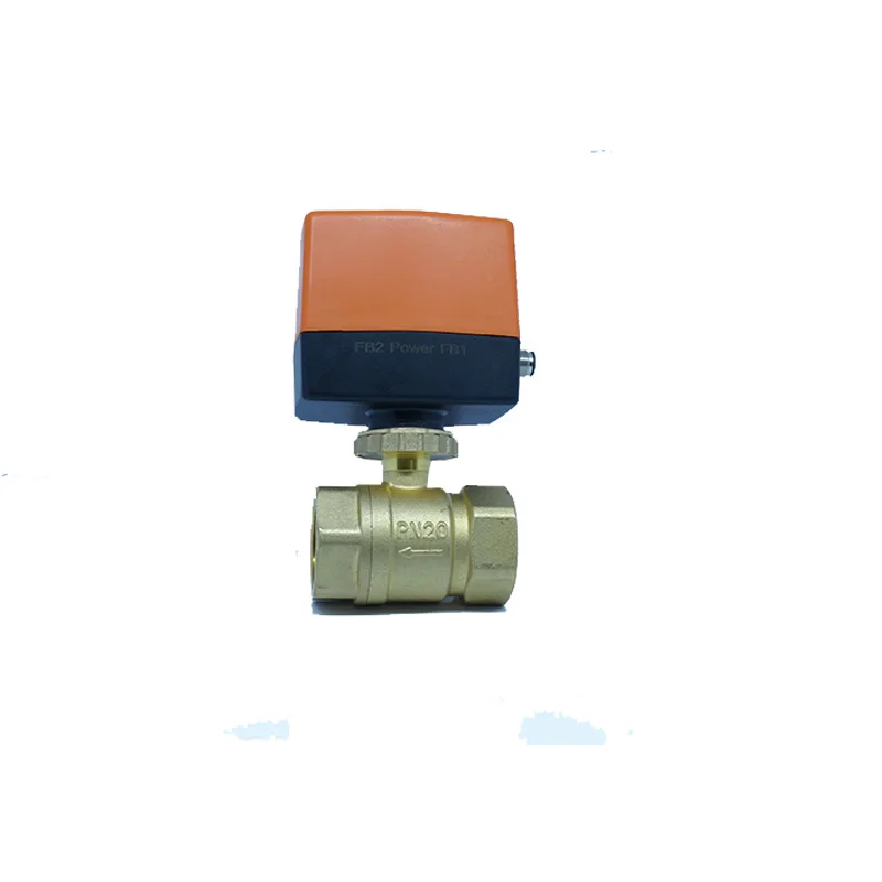 2-way Electric Control Ball Valve Motorized Actuator Brass Valve with LED Indicator Valve On/off, Di