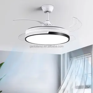 Wholesale Modern 42 Inch LED Ceiling Fan Pendant Light 220V Cold White Remote Control 3 Speed Timing 3 Color Change