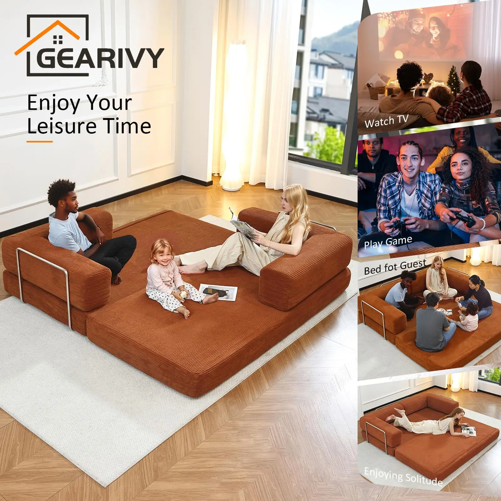 Floor Sofa Game Room Futon Floor Sofa 6-Position Adjustable