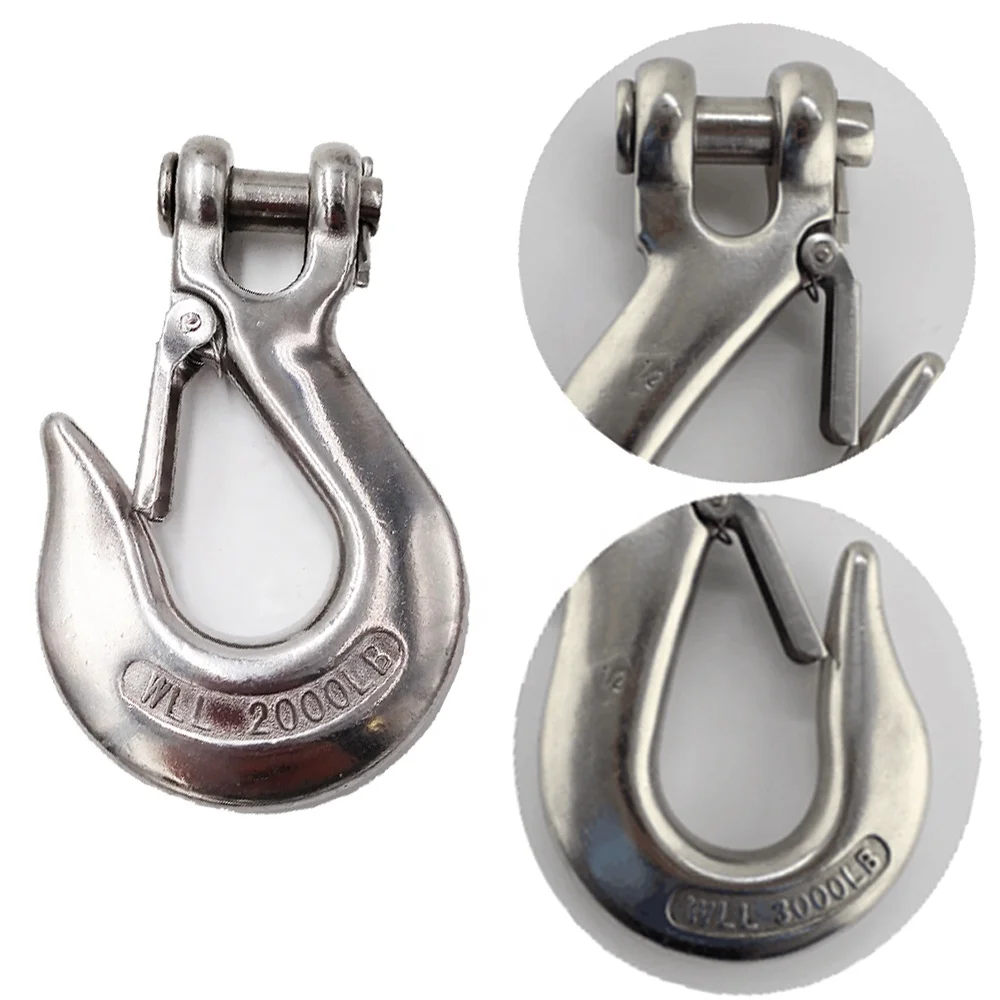 Stainless Steel 316 Clevis Slip Hook With Safety Latch - Marine Grade