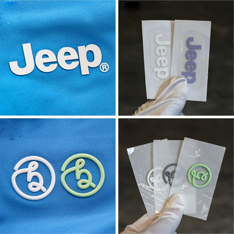 Custom Tshirt Transfers Private Garment Labels Brand Sticker Silver Iron on Print Silicone Heat Transfer Logo Patch