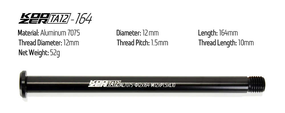 KOOZE TA12 12x100/142/148 Boost 12mm Fork Frame Hubs Wheel Bike for MTB Road Bicycle Parts AL7075 Thru Axle Skewers Shaft Rod