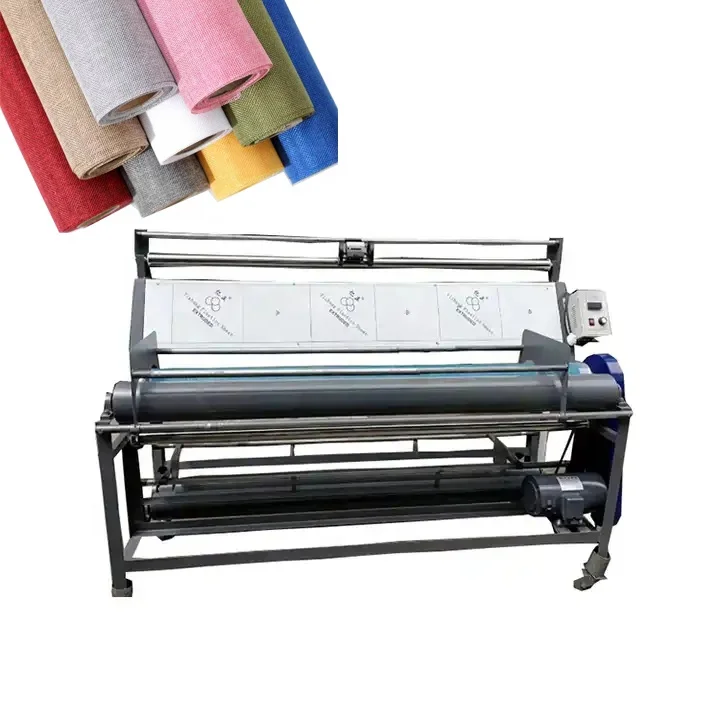Saree Cloth Rolling Machine Fabric Roll Slitting Cutting Machine/fabric Rewinder