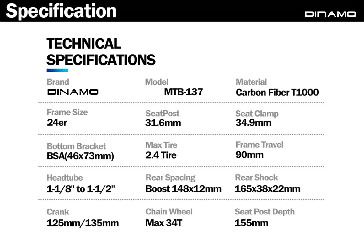 High Modulus Carbon Fiber T1000 Full Suspension Frame 150mm Frame