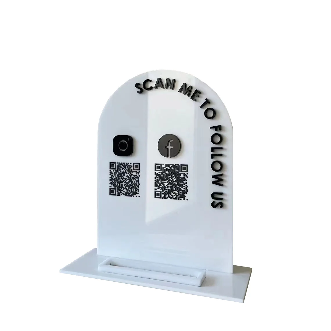 Customize Tabletop White Arch Acrylic Display Accept Custom Printing customize-tabletop-white-arch-acrylic-display-accept-custom-printing
