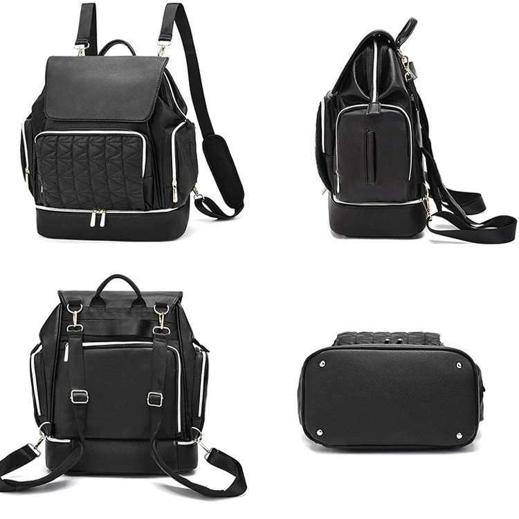 Новое поступление, водонепроницаемый дорожный рюкзак из искусственной кожи для пеленок, коричневые рюкзаки для мамы с пеленальной подушкой