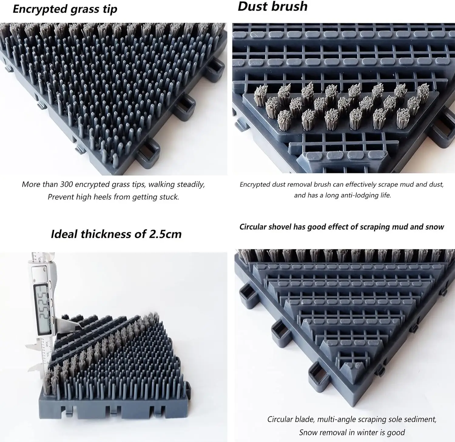 Heavy Duty Easy Installation Dust Snow Removal EVA Outdoor Interlocking Plastic Floor Tiles Modular Entrance Outdoor Mats