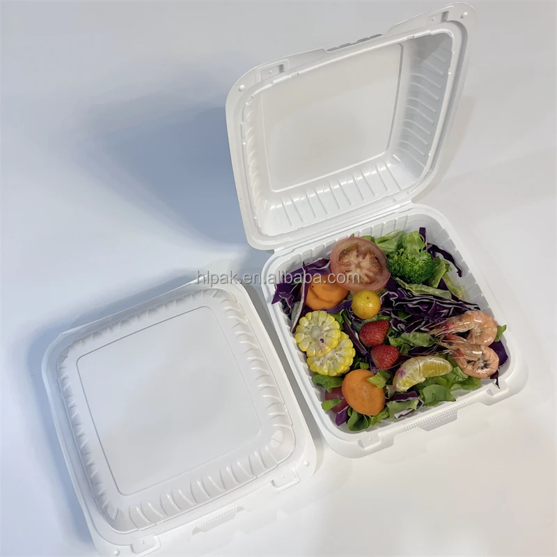 7x7 1 Compartment Clamshell Togo Box For Steaktakeaway Packing